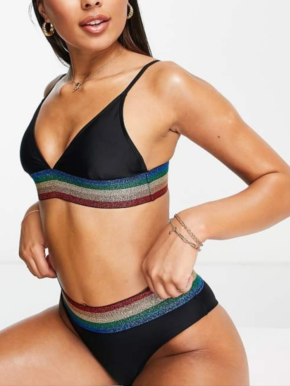 Love & Other Things🌈 Triangle Bikini With Contrast Waistband SIZE M